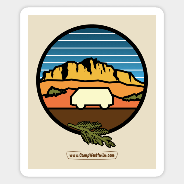 Camper Van Desert Bluff, light Sticker by CampWestfalia